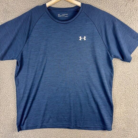 Under‎ Armor T-Shirt Mens XXL Blue Heatgear Loose Tee Athletic Gym Run Outdoor - Picture 1 of 11